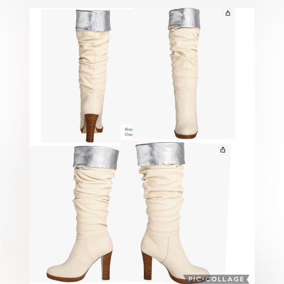 Charles David Elixir Cream and Silver Leather boots 5.5M - Picture 13 of 15